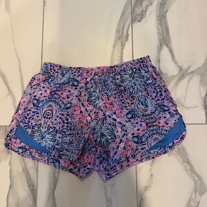 Lilly Pulitzer Pink and Blue Athletic Shorts with Paisley Pattern